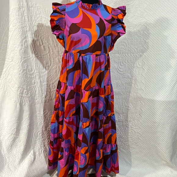 Peach Love California Dresses & Skirts - Peach Love multicolored tiered maxi‎ dress, size small